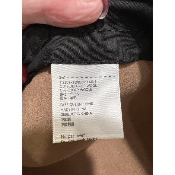 Wide-Brim 100% Wool Floppy Hat Tan OS 7.5 Inches Across - Picture 6 of 7